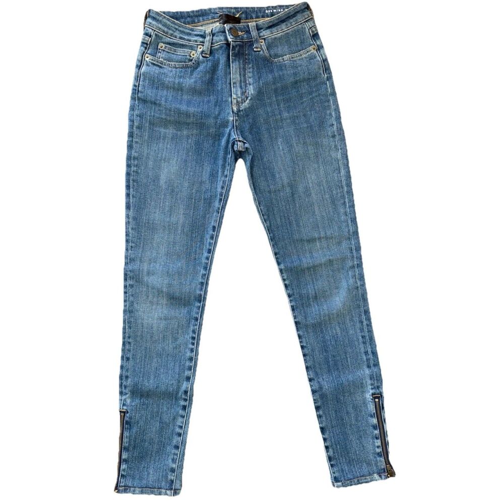 Saint Laurent Paris D05 Skinny Jeans Blue Denim Ankle Zip Italy Women 27 Stretch - Picture 1 of 14